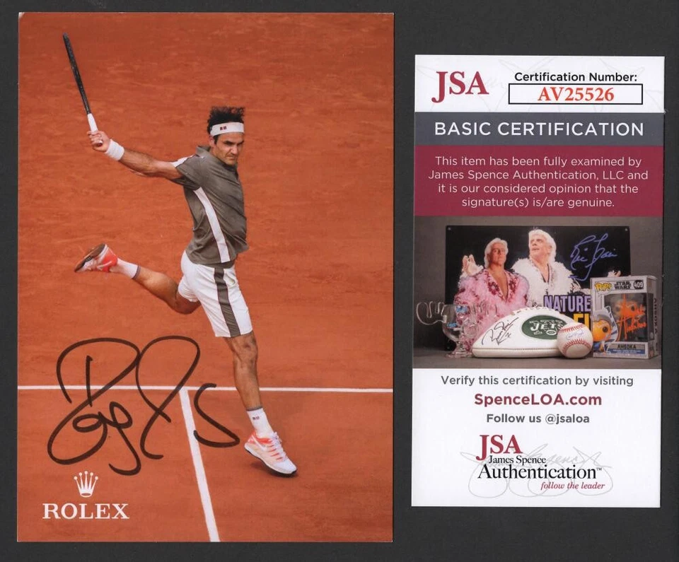 Roger Federer Signed Autograph 4x6 Photo Card - Wimbledon US Open Champ JSA COA - Image 1 of 2