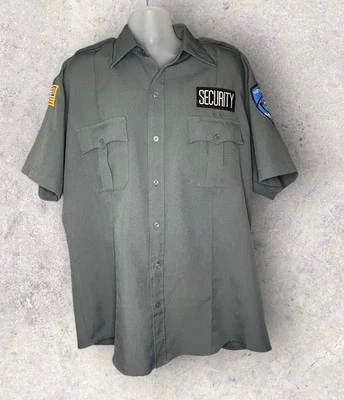 Camisa Uniforme Liberty Gris Botón Delantero Talla XL Metro Guard Para Hombre Foto 1 de 4