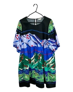 Like New GORMAN Women's Black Smock Dress Size 18 - Organic Cotton, Knee Length - Picture 1 of 5