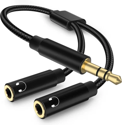 Cavo Audio Sdoppiatore Cuffie Microfono, Adattatore Con Splitter Jack Stereo Da  - Immagine 1 di 4