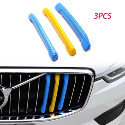 Para Volvo XC60 2018-2021 Suecia Bandera Color Parrilla Delantera Decoración Inserto Adornos Foto 1 de 4