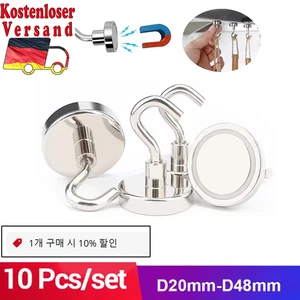 10 Pcs Strong Magnetic Hooks Heavy Duty Wall Hooks Hanger Super Strong Magnet St - Bild 1 von 6