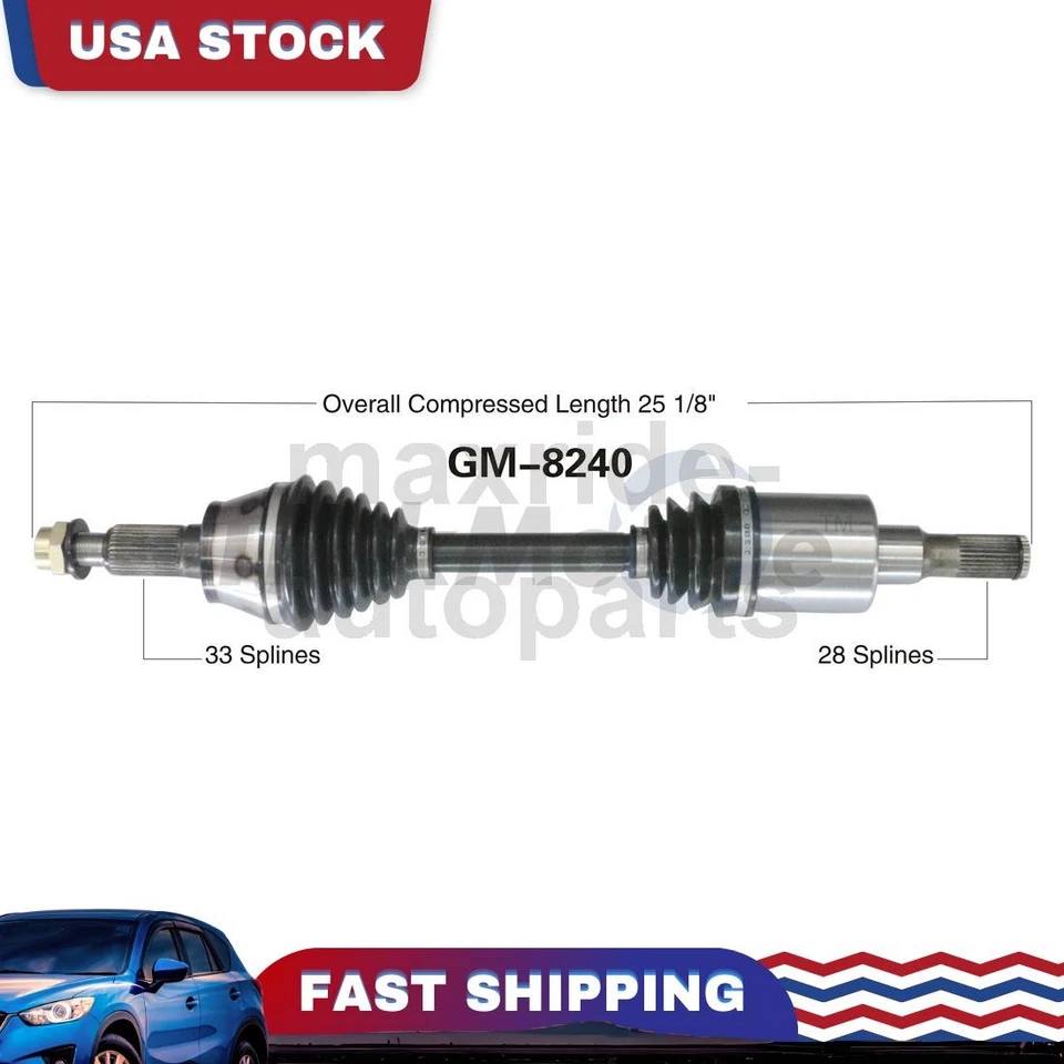 Front Left Driver Side CV Axle Joint Fits 2006 2007 2008 2009 2010 Hummer H3 - Image 1 of 1