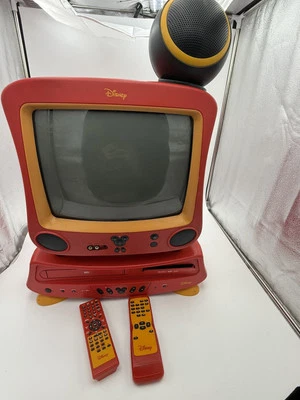 🌟MICKEY MOUSE🌟 13" Color TV w VHS & DVD Combo Player w 2 Remotes  EUC - Image 1 of 4
