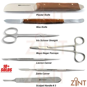 Dental Laboratory Tools Students Wax Kit Instruments Scissor Carver Mayo Hegar - Picture 1 of 7