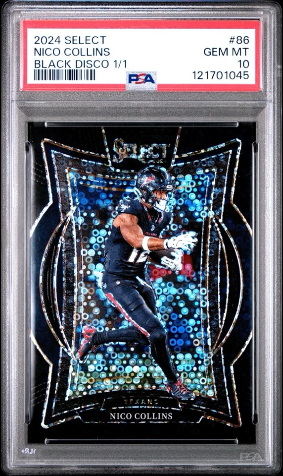 Nico Collins 2024 Select Black Disco 1/1 SSP Texans - Image 1 of 3