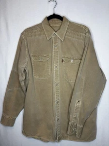 Camicia da lavoro uomo Levi Strauss marca due cavalli Med Tan gomito forzato cowboy minatore - Foto 1 di 11