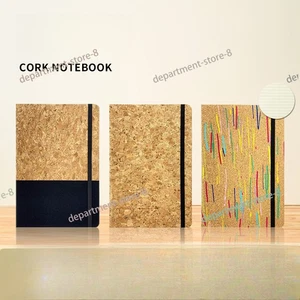 Soft Cork Notebook - Colorful Splice Cover, Bound with Strap, 80 Sheets - Picture 1 of 11