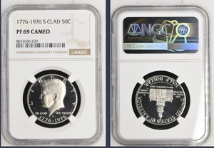 1776 - 1976 S Silver 50c Kennedy Bicentennial Half Dollar  NGC PF69 Cameo - Picture 1 of 1