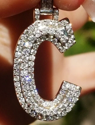 Colgante Personalizado C Calidad Inicial Diamante Natural Pesado 10k Foto 1 de 4