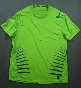Nike Pro Shirt Mens XXL Green Dri Fit Training Short Sleeve Athletic Fitted - Picture 1 of 13