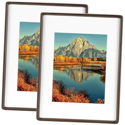  Premium Picture Frame Set of 2 - Solid Wood, UV-Blocking 12x16 Walnut - Image 1 of 4