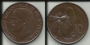 ITALIA REGNO 1929 Ape, moneta 10 centesimi BB VF - Picture 1 of 1
