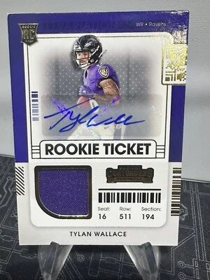 2021 Panini Contenders - Tylan Wallace Rookie Ticket Autographs RSV-TWA Ravens🔥 - Image 1 of 2