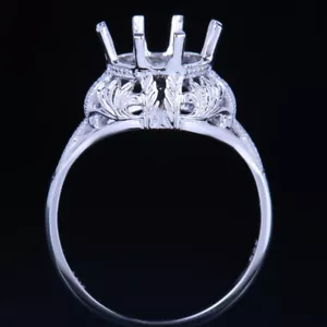 Filigran Gravur Vintage Antik Schmuck Retro Sterling Silber Ring 8 mm rund - Bild 1 von 4