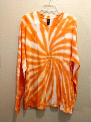 Camiseta masculina feminina unissex tingida em espiral feita à mão tamanho XL hippie boho (T027) - Imagem 1 de 3