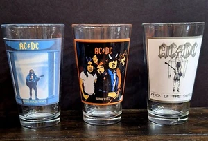 2008 AC/DC 16oz Pint Glasses Set Of 3 Who Made Who/ Highway To Hell/Flick Of The - Picture 1 of 12