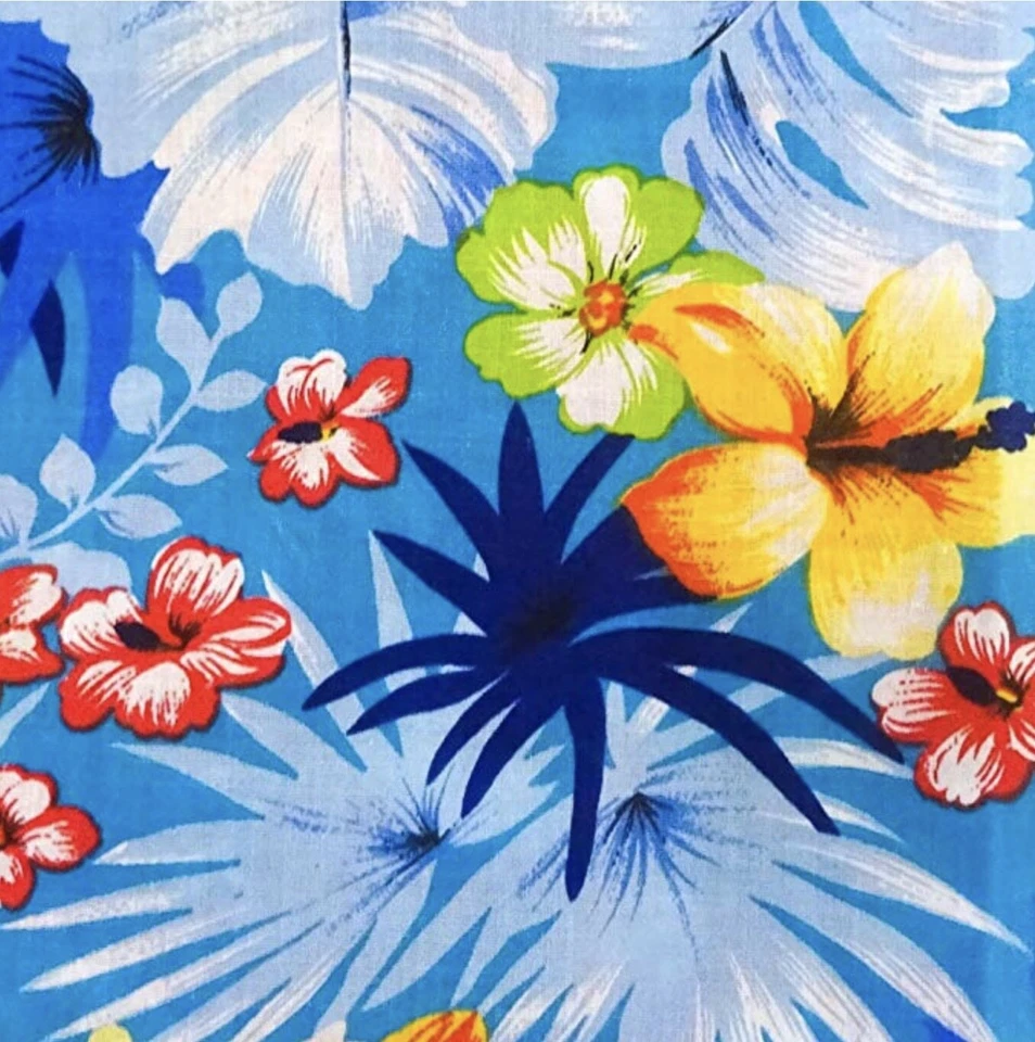 "Tela de polialgodón con estampado floral de orquídeas hawaiana por yarda, 58""/60"" de ancho" Foto 1 de 3
