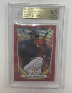 2014 Bowman Chrome Draft Red Wave Refractors Delino Deshields BGS 9.5 - Picture 1 of 2