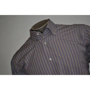 Camisa de Vestir Luciano Barbera Hecha en Italia Azul Rayas Algodón Talla 2XL Hombres - Imagen 1 de 7