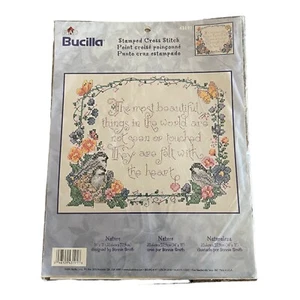 Plaid Bucilla gestempelt Kreuzstich Natur Chickadees 43191 Kit 14x11 ungeöffnet 2002 - Bild 1 von 4