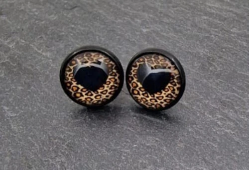 Ohrstecker 12mm Cabochons Leo mit Herz - Bild 1 von 2