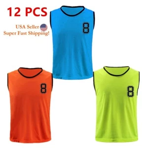 Kinder Erwachsene Fußball Fußball Trikot Sportmannschaft Training Nylon nummeriert Westen - Bild 1 von 30