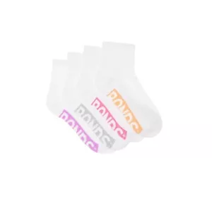 4 Pairs X Bonds Kids Logo Light Cushioned Quarter Crew White Multi Socks - Picture 1 of 3