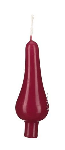 KOPSCHITZ KERZEN Candele per albero luci parigine marrone rosso 9 x 3 cm, 10 pezzi, candele per albero di Natale