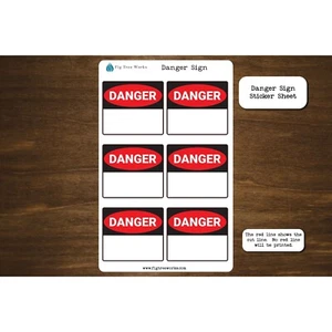 Danger Sign Sticker Sheet | Planner and Journal Stickers | Decoration Stickers - Picture 1 of 1