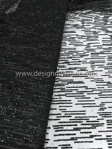 Black net glitter fabric #81069 - Picture 1 of 6