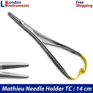 Ligadura de ortodoncia Mathieu soporte de aguja ligadura pinzas quirúrgicas TC 14 cm CE - Imagen 1 de 5