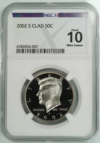 2002 S PROOF KENNEDY HALF DOLLAR 50C NGC CERTIFIED PF 10 ULTRA CAMEO (007) Cover