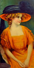 Print of Young Lady in Bright Dress & Hat by Leon Moran - Kaufmann & Strauss