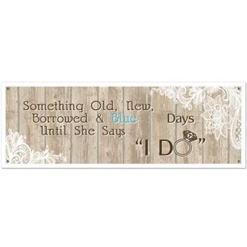 Rustic Wedding Count The Days Sign Banner Bridal Shower Decoration - Image 1 of 1