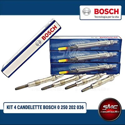 KIT 4 CANDELETTE BOSCH FIAT PUNTO (188) 1.9 JTD KW 63 CV 86 - Imagen 1 de 4