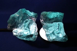 Blue Slag Cullet Glass Crafts Garden Decor 4 LB Lot #15 - Picture 1 of 3