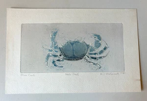 ART PRINT OF BLUE CRAB BY MJ MCCONNELL, sea life, nautical, sea creature, ocean - Picture 1 of 8