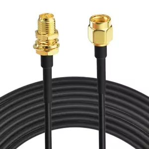 WiFi Antenna Extension Cable 50 feet RP-SMA Male to RP-SMA Female Bulkhead Mo... - Picture 1 of 9