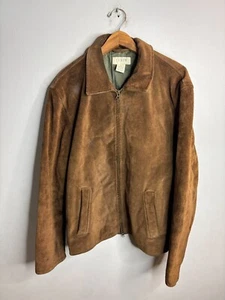 EUC J. Crew Suede Jacket Mens XL Car Coat Warm Tan Brown Suede Leather $499 3898 - Picture 1 of 6