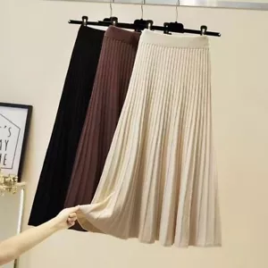 Skirt women's mid-length autumn and winter new high-waist a-line pleated skirt - Picture 1 of 8