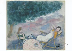 Postal tarjeta artística: Marc Chagall - Bella e Ida en Peira-Cava - Imagen 1 de 1