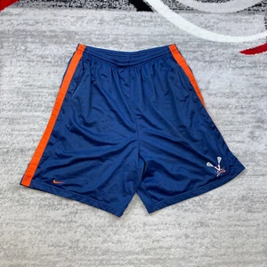 Vintage Nike Drifit Virginia Cavaliers Swoosh Short Large Blue Orange Swoosh 90s - Picture 1 of 10