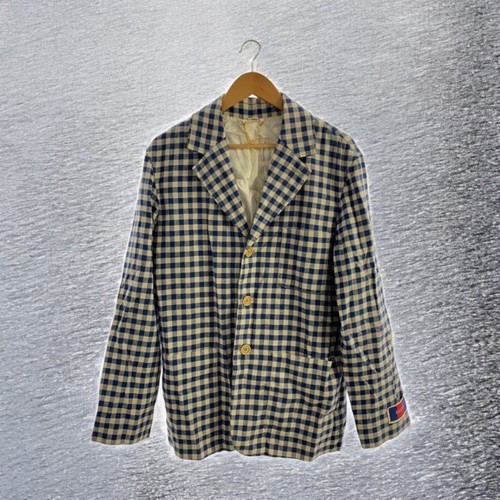 GUCCI Giacca Sartoriale 48 Lino Check 739745 Zanfr Uomo Autentica #ED ZGA