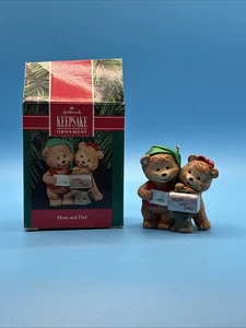 Hallmark Keepsake Christmas Ornament Mom and Dad Bear 1990 - Picture 1 of 5