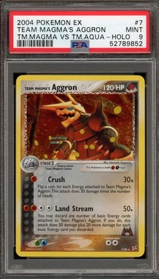Pokemon Team Magma's Aggron EX TM Magma Vs TM Aqua Holo Rare #7 PSA 9 Mint - Image 1 of 2