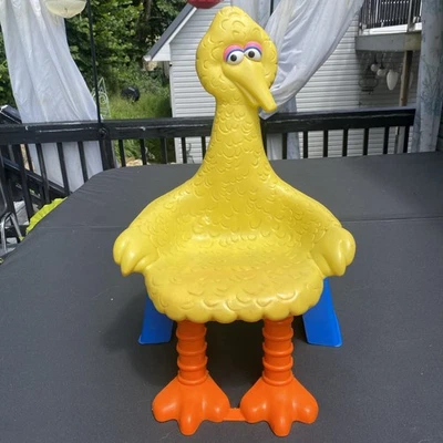 Vintage 1979 Big Bird Knickerbocker Sesame Street Plastic Toddler Chair Yellow - Image 1 of 4