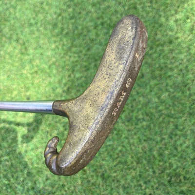 RAM 400 Horn Putter RH Fluted Steel Shaft Ramrod Brass Gold Golf Club Vintage RH - Image 1 of 4