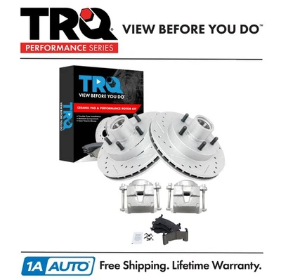 TRQ Front Ceramic Brake Pad Performance Rotor & Caliper Kit for Blazer S10 - Image 1 of 4