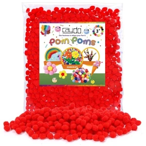 500PCS Red Pom Poms 1cm Small Pom Poms Balls Kids DIY Art Crafts Projects - Picture 1 of 7